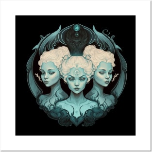 Triple Moon Goddess for witches and witchcraft prationers Posters and Art